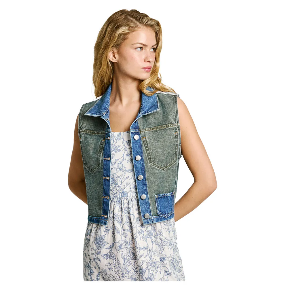 

Куртка Pepe Jeans W11 Gilet Rever denim, синий