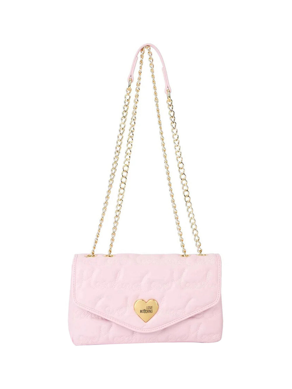 

Розовая женская сумка через плечо Moschino