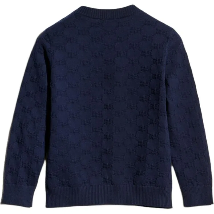 Свитер детский V-образный вырез GUCCI Marine Blue — фото 3