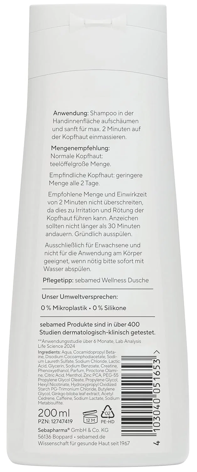 Шампунь Sebamed Anti-Hair Loss для укрепления волос 200 мл Sebamed, White — фото 2