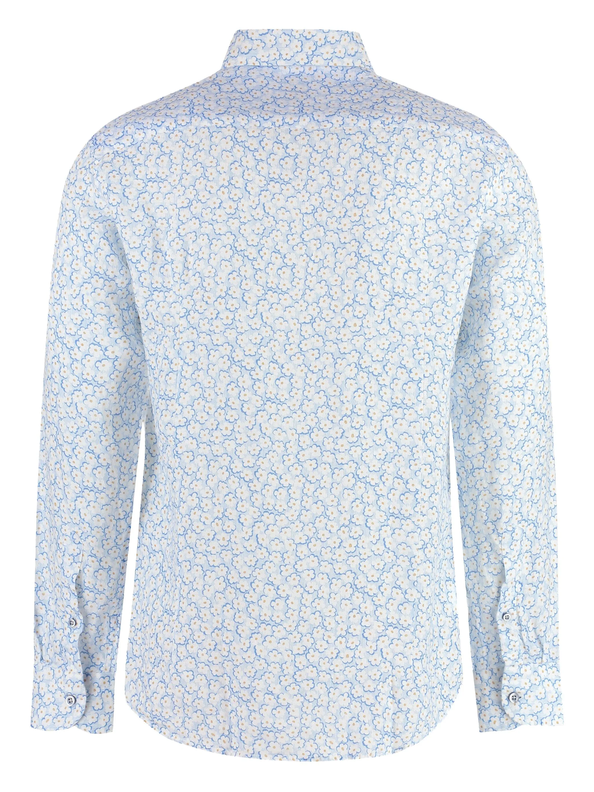 

Рубашка с длинными рукавами и цветочным принтом Bastoncino, синий