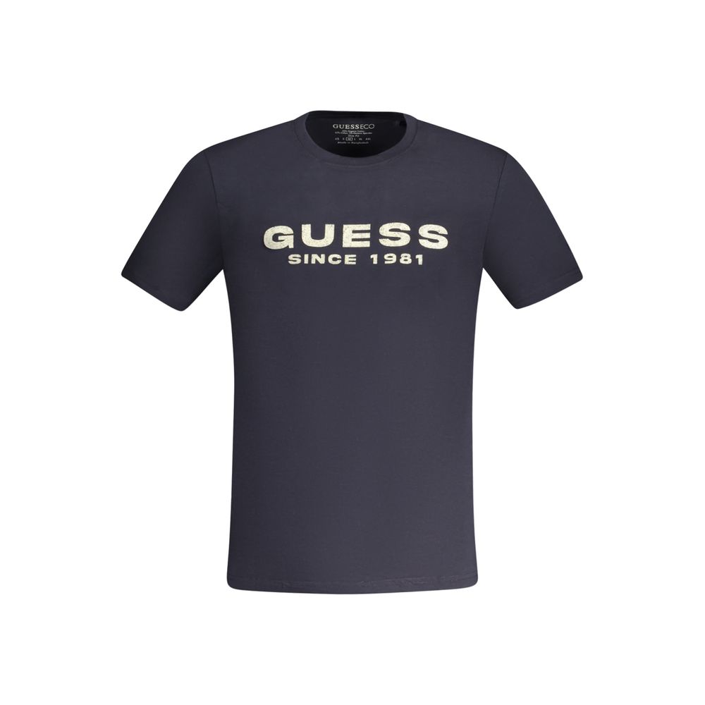 

Синяя хлопковая мужская футболка Guess Shoes