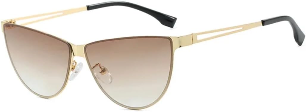 

Роскошные сексуальные женские солнцезащитные очки «кошачий глаз» в стиле ретро-панк с полой оправой, мужские — для активного отдыха, путешествий и вождения, защита от УФ-излучения UV400 UATXTAU, Brown