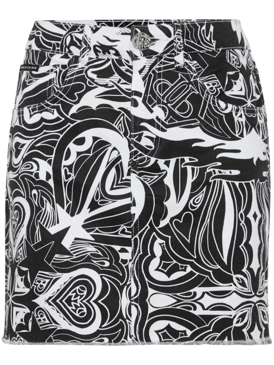 

Philipp Plein джинсовая юбка мини Tribal Circus, черный