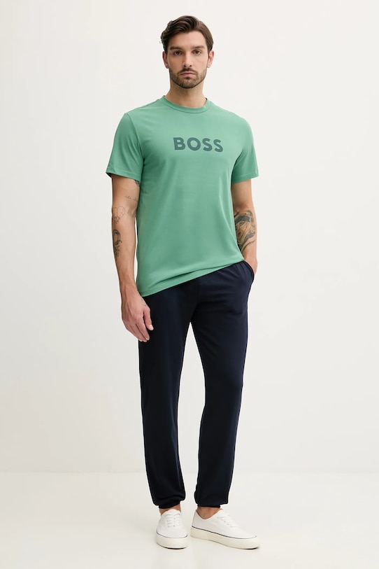 Хлопковая футболка футболка rn BOSS, зеленый — фото 2