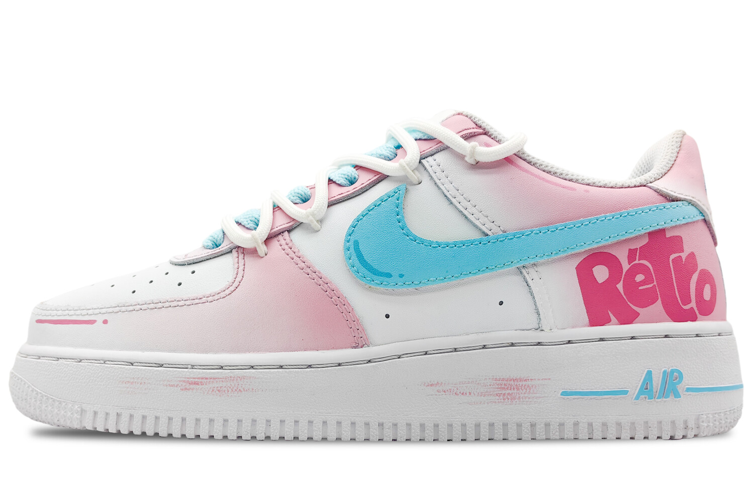 

Кроссовки Nike Air Force 1 Skateboarding Shoes Women's Low-top White/pink/blue, белый/розовый/голубой