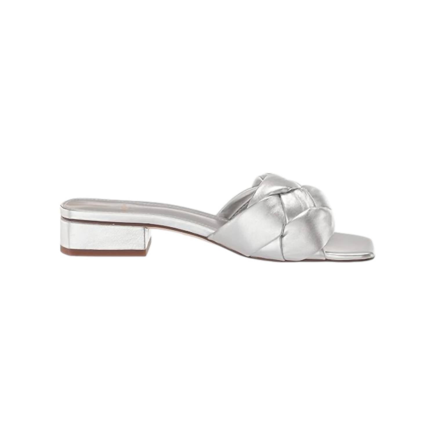 Женские сандалии Dawson Leather Flats из серебристой кожи Sam Edelman, цвет silver leather — фото 3
