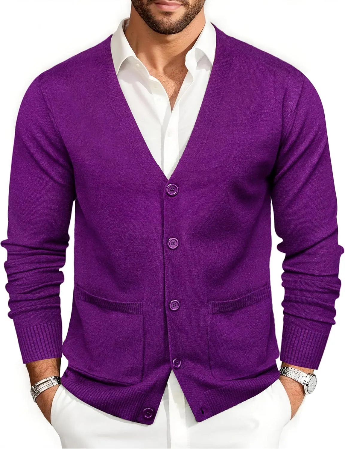 

Кардиган Barry Wang мужской с V-образным вырезом и карманами Barry.Wang