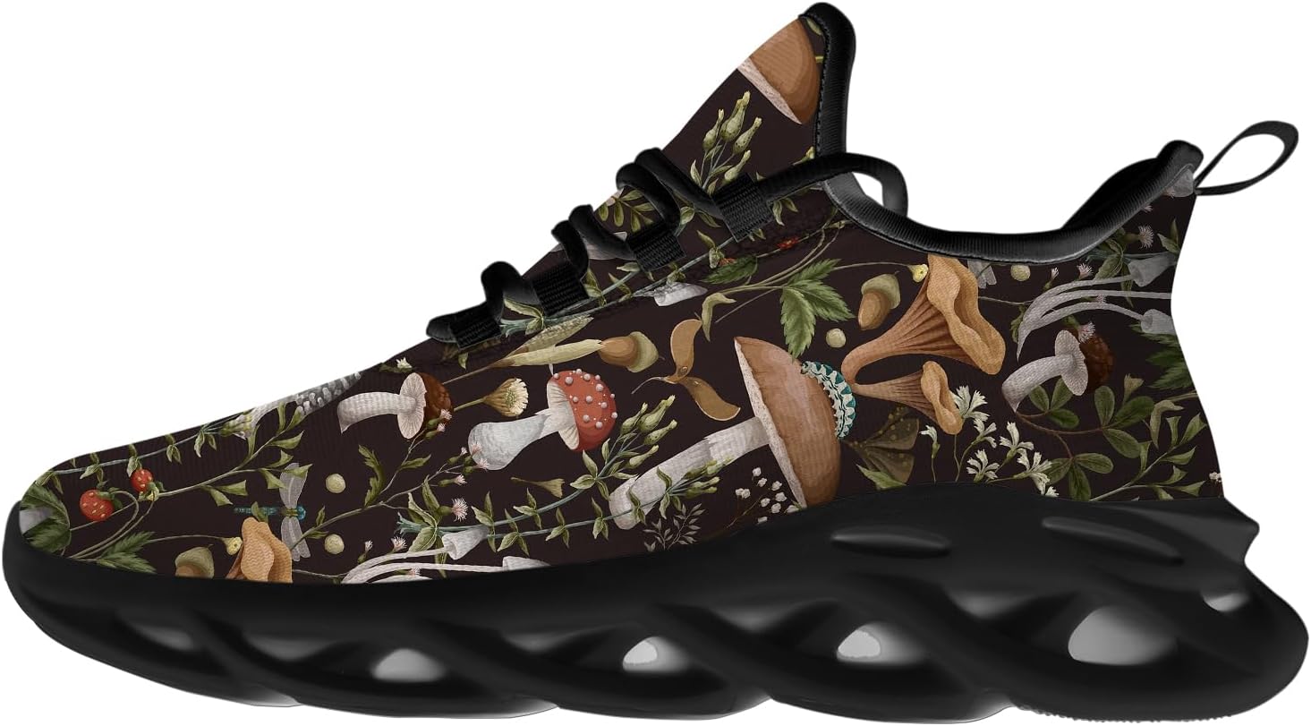 

Кроссовки Ciadoon с рисунком гриба для женщин и мужчин, для бега по дороге, ходьбы, тенниса, дышащие, легкие, спортивные, подарок для мужчин и женщин, зеленый