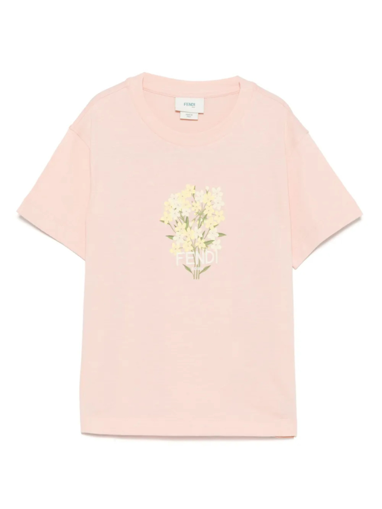 

Футболка с вышитым логотипом Fendi Kids, розовый