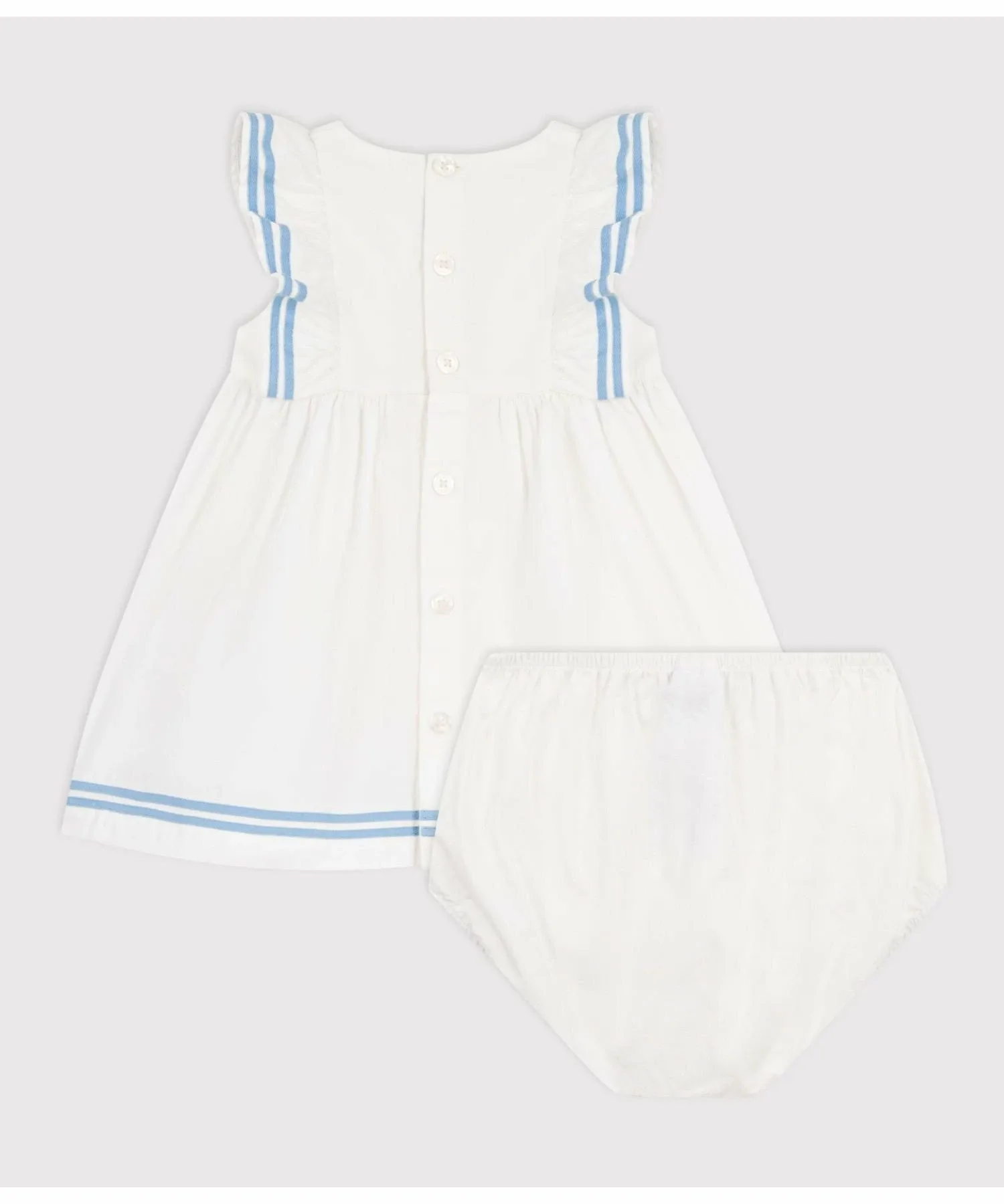 Платье из поплина и комплект из панталонов PETIT BATEAU, Off white — фото 3