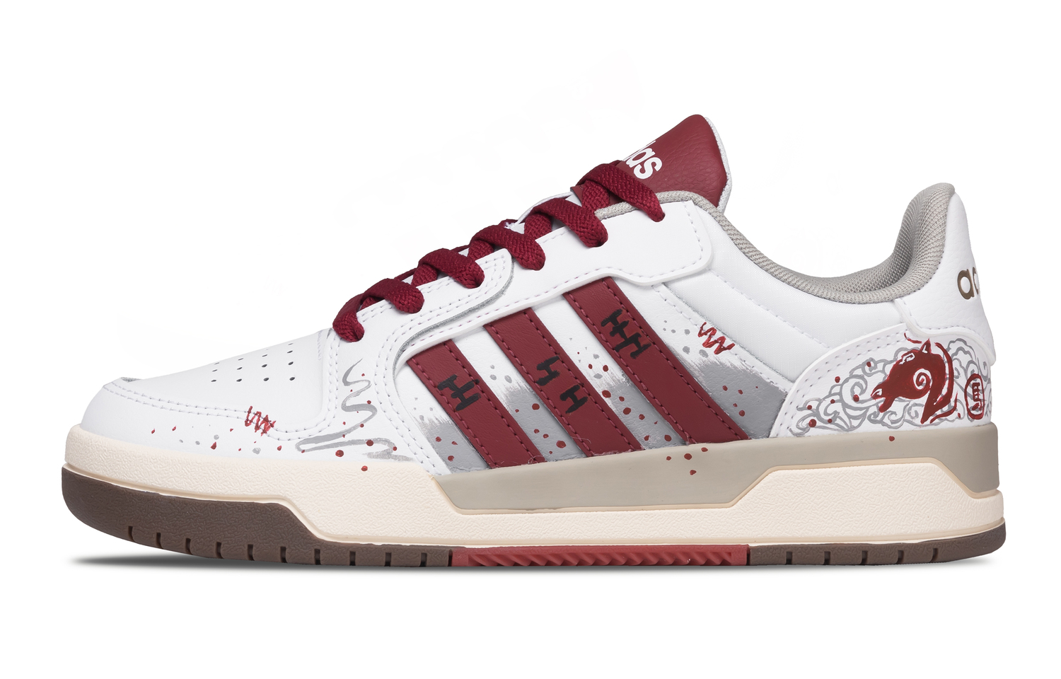 

Adidas Neo Кроссовки Entrap Cloud Sprint из синтетической кожи, износостойкие, низкие, для скейтбординга, унисекс, белый с красными элементами