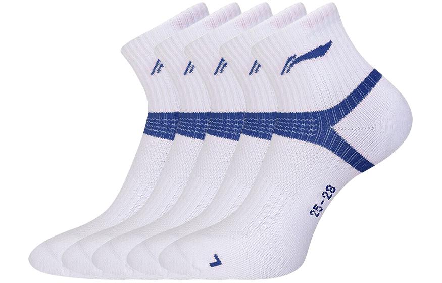

LINING Бадминтонная серия носки мид-кальф унисекс комбо-сет white blue