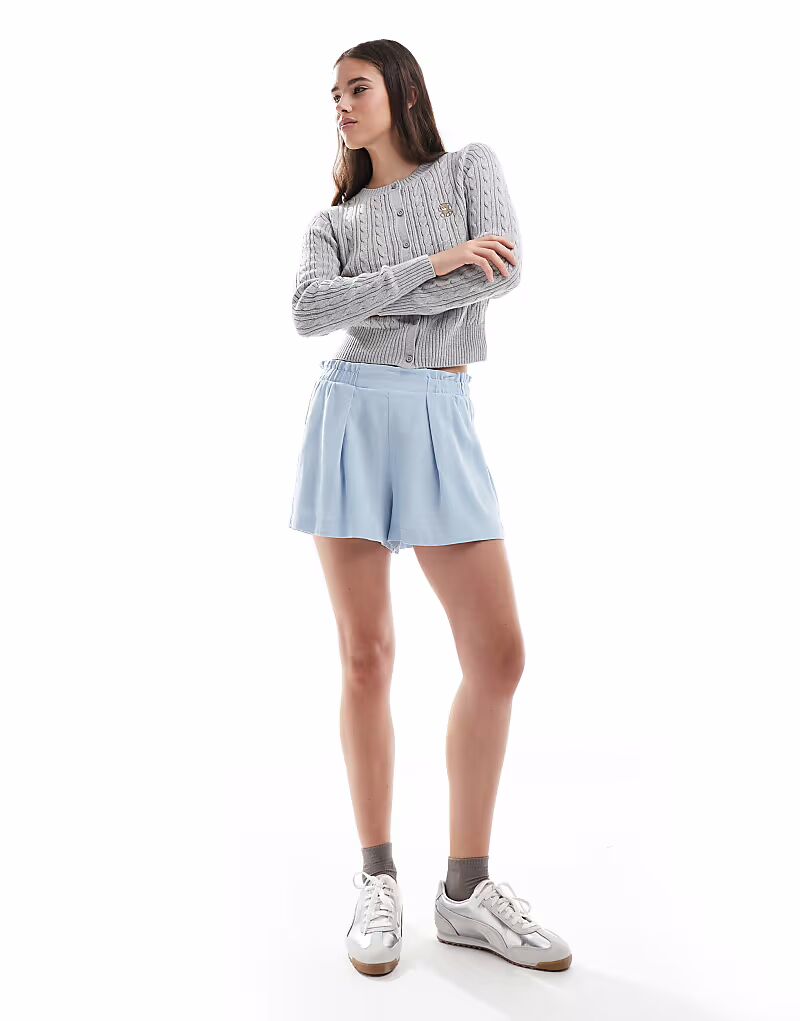 

Шорты из льна ASOS DESIGN синего цвета