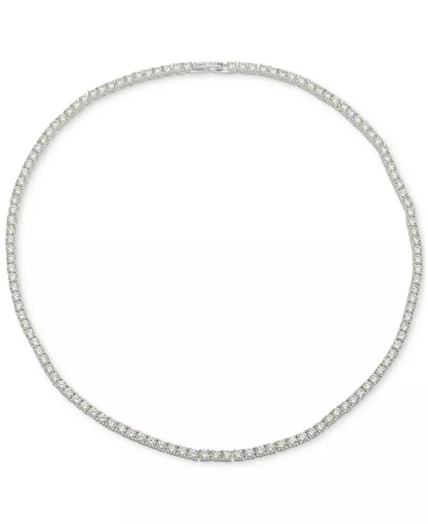 

Ожерелье-Воротник в стиле тенниса с кристаллами, 16 дюймов Anne Klein, silver