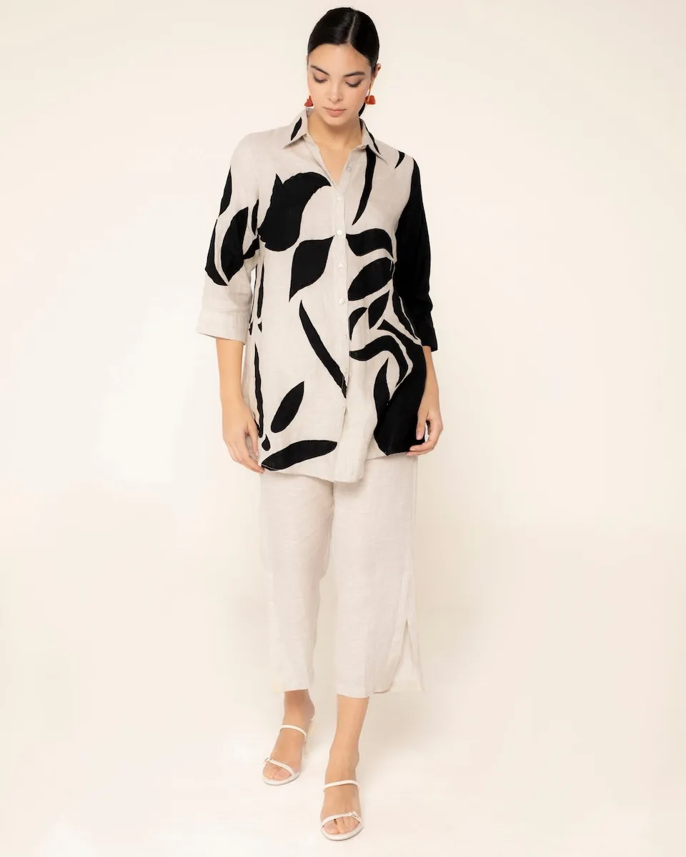 

Женские широкие льняные брюки с разрезами Tulum Niza, бежевый