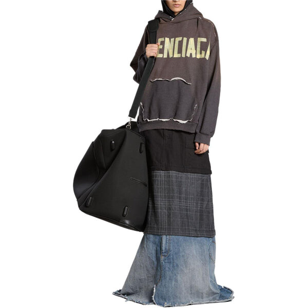 Толстовка tape type ripped pocket hoodie large fit 'dark grey' Balenciaga, серый — фото 3