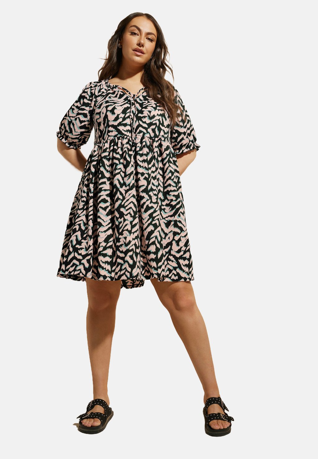 

Платье из джерси ZEBRA PRINT TEXTURED Yours Clothing, розовый