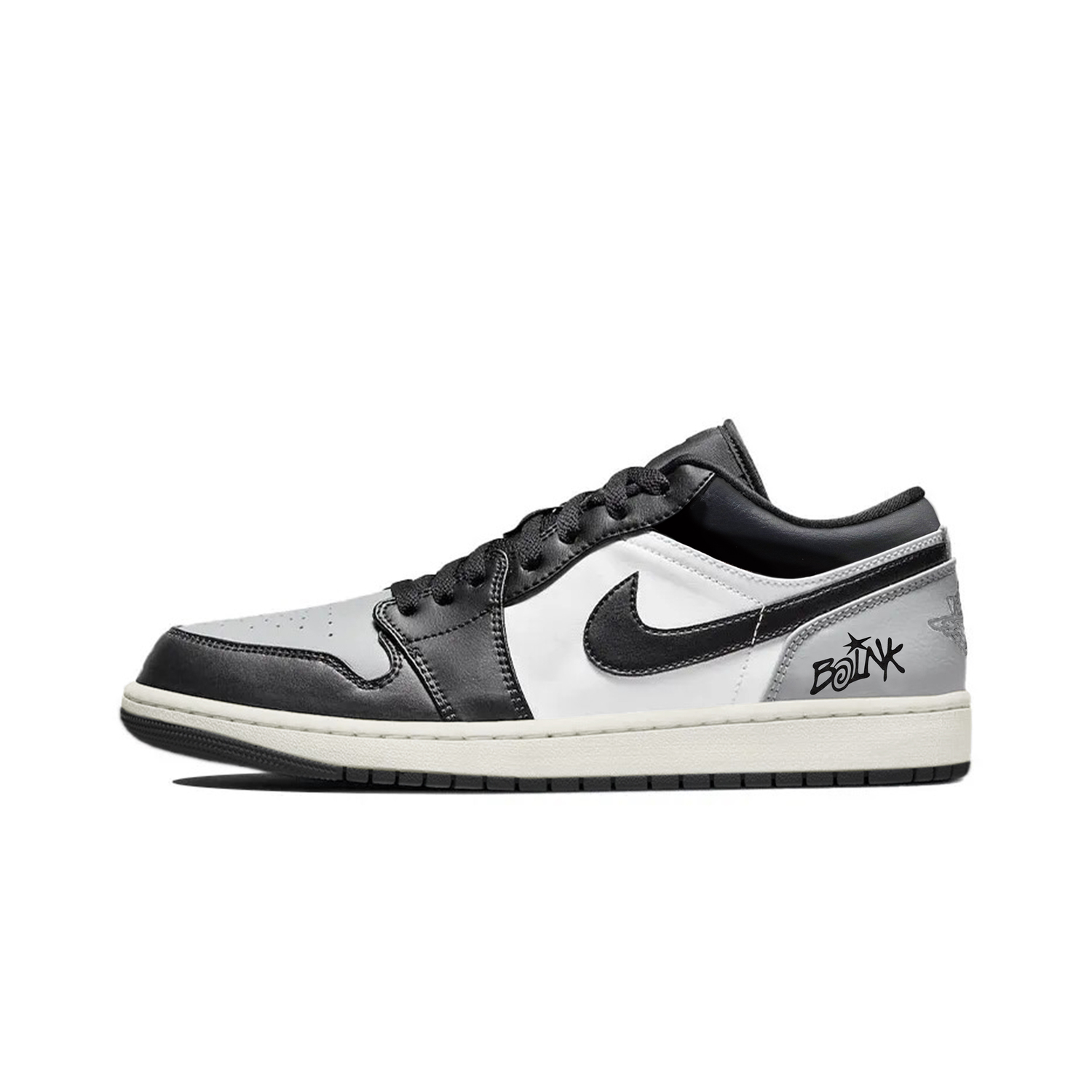 Jordan Кроссовки Air 1 Shadow Black Gray Abrasion Resistant Low top Vintage Basketball Unisex Gray Black — фото 3