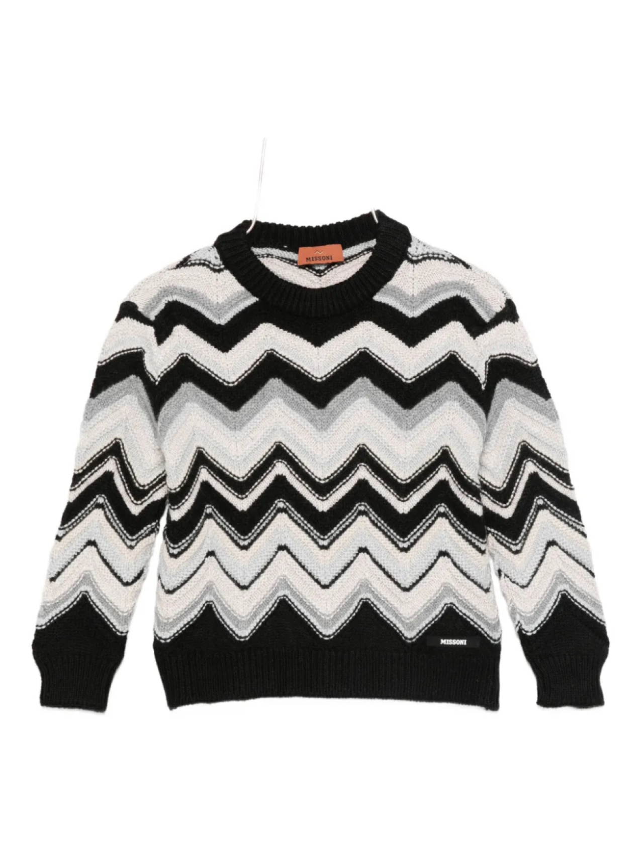 

Свитер Missoni Kids из смеси шерсти с шевронным узором, черный