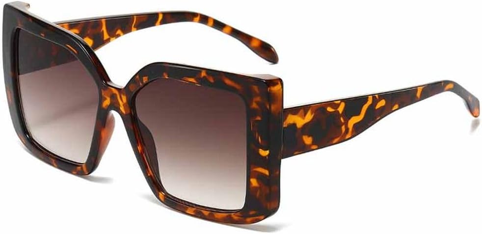 

Винтажные солнцезащитные очки большого размера с градиентным переходом цвета для женщин, роскошная двухцветная оправа, солнцезащитные очки UV400 для мужчин, стильные солнцезащитные очки TKKTLLT, Leopard Brown