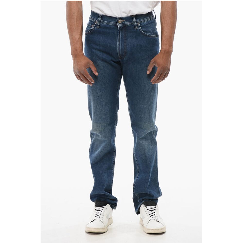 

Джинсы ID LUXURY Straight Fit с вышитым логотипом Corneliani, Blue