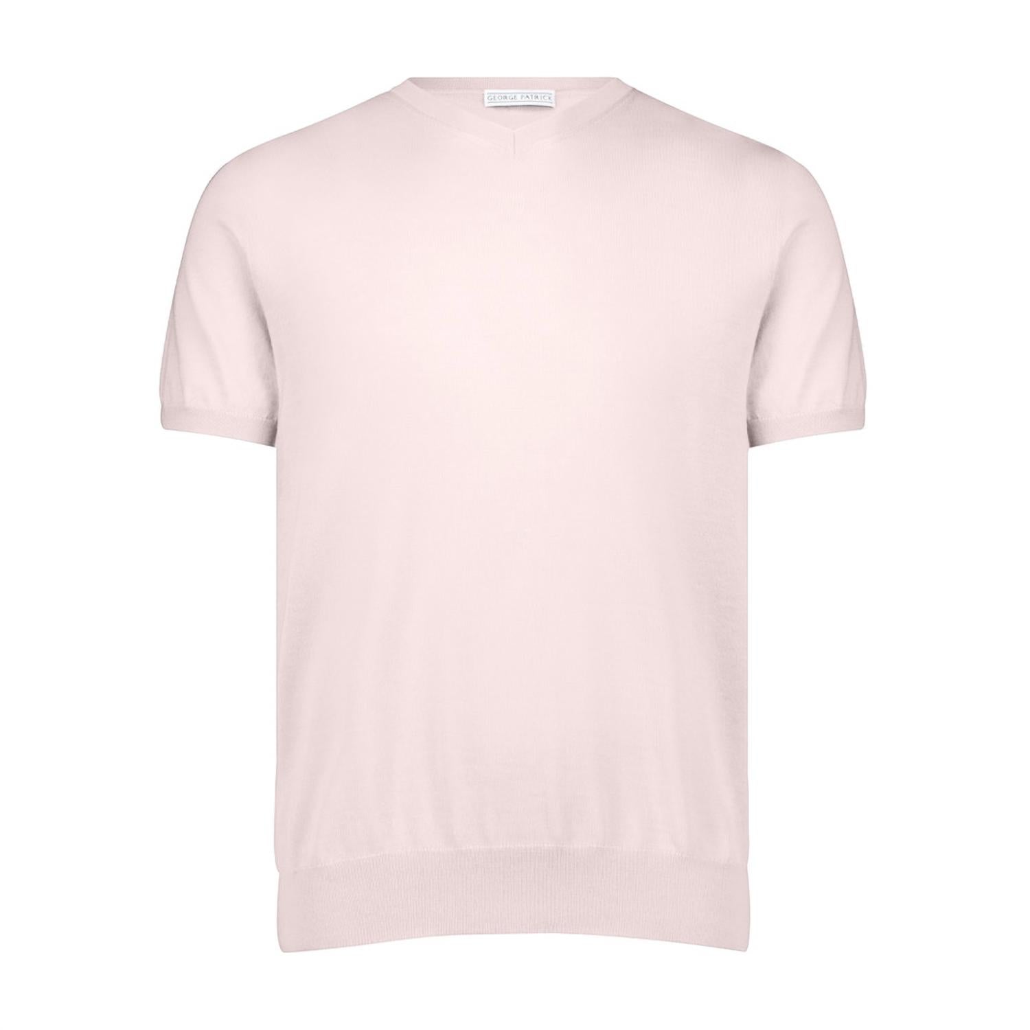 

Мужская футболка с высоким V-образным вырезом в цвете Ice Pink George Patrick