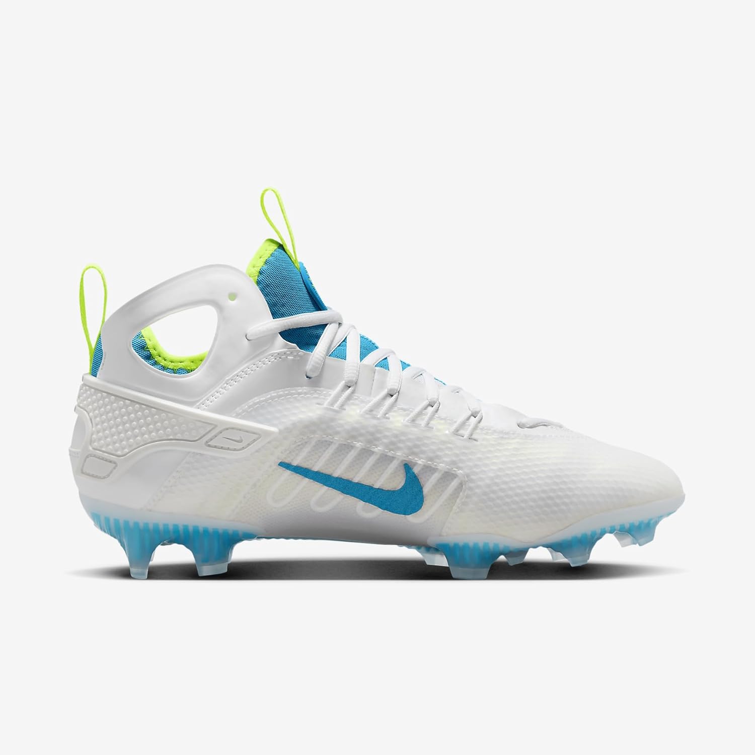Бутсы для лакросса Nike Huarache 9 Elite Mid, White/Vivid Blue/Volt — фото 3