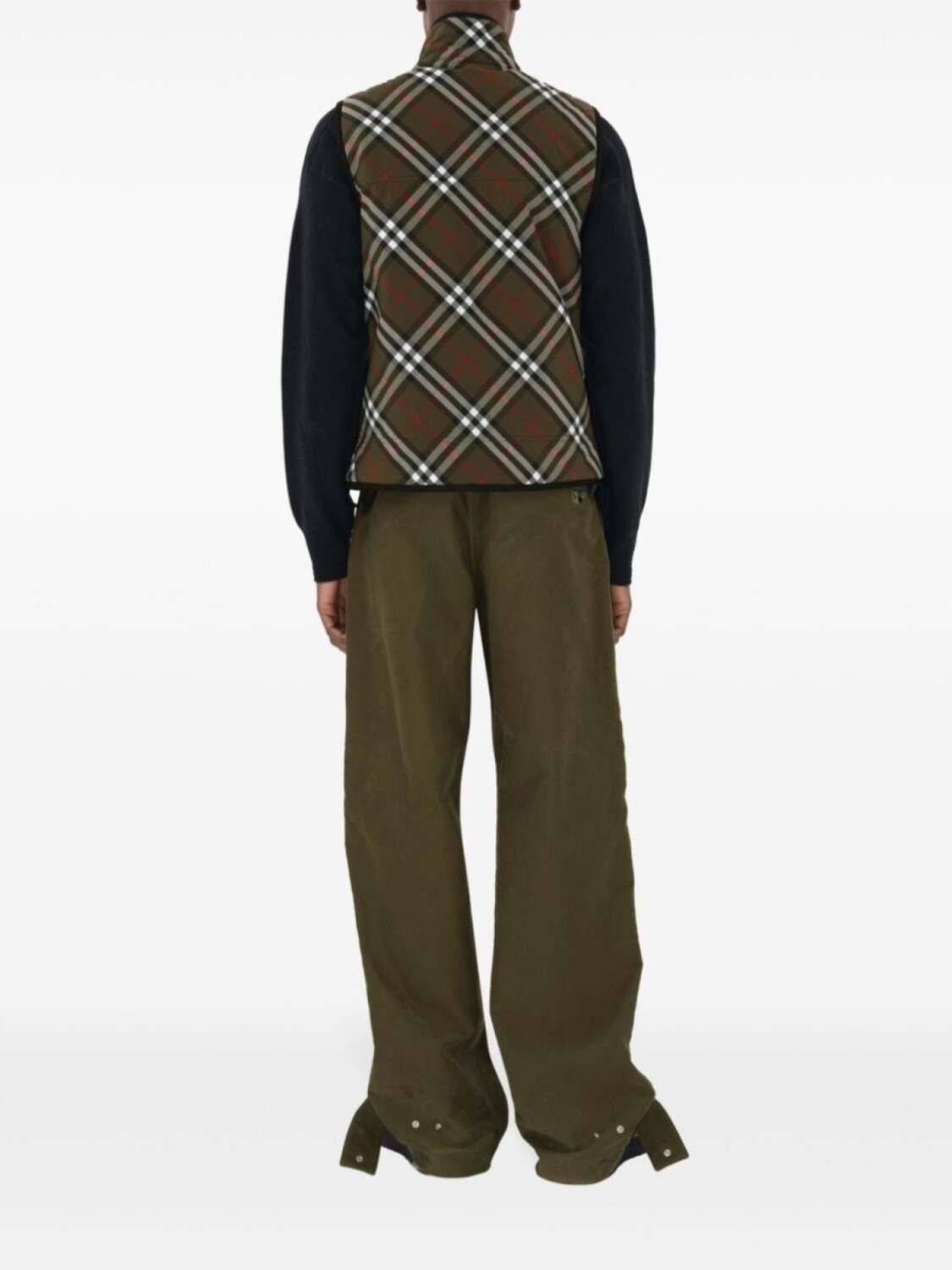 

Burberry клетчатый стеганый жилет, зеленый