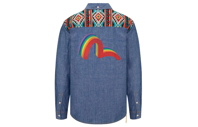 

Рубашка мужская синяя Evisu, синий