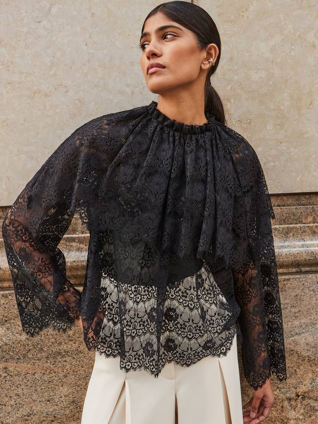 

Блузка с кружевной отделкой Ro&Zo, Black