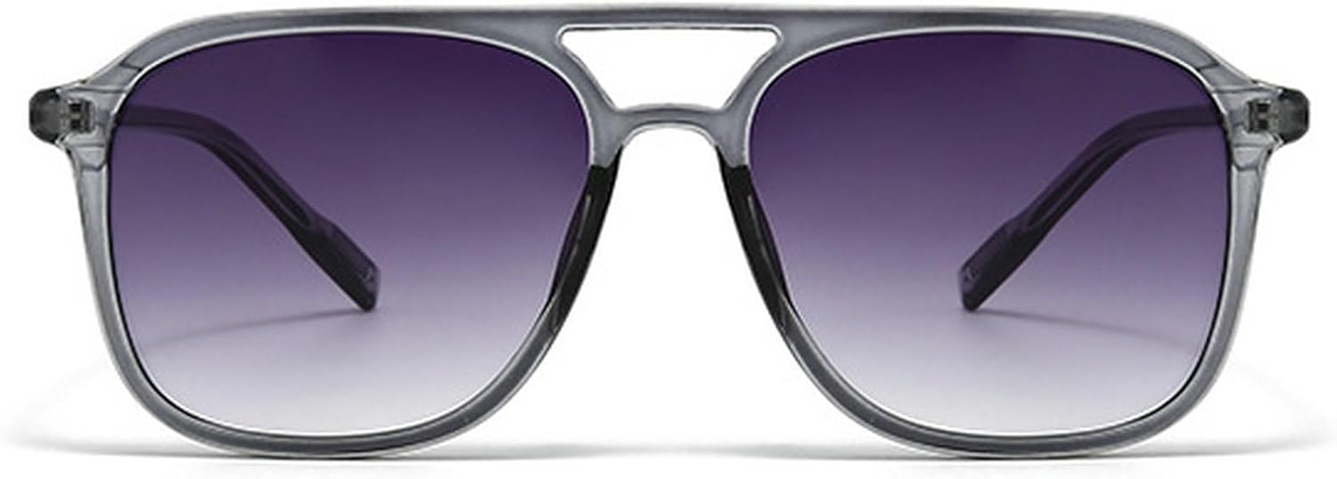 

Ретро-солнцезащитные очки с двойной перемычкой, квадратной формы, женские, с защитой от УФ-излучения UV400, модные мужские солнцезащитные очки с градиентным переходом mincl, Clear Gray