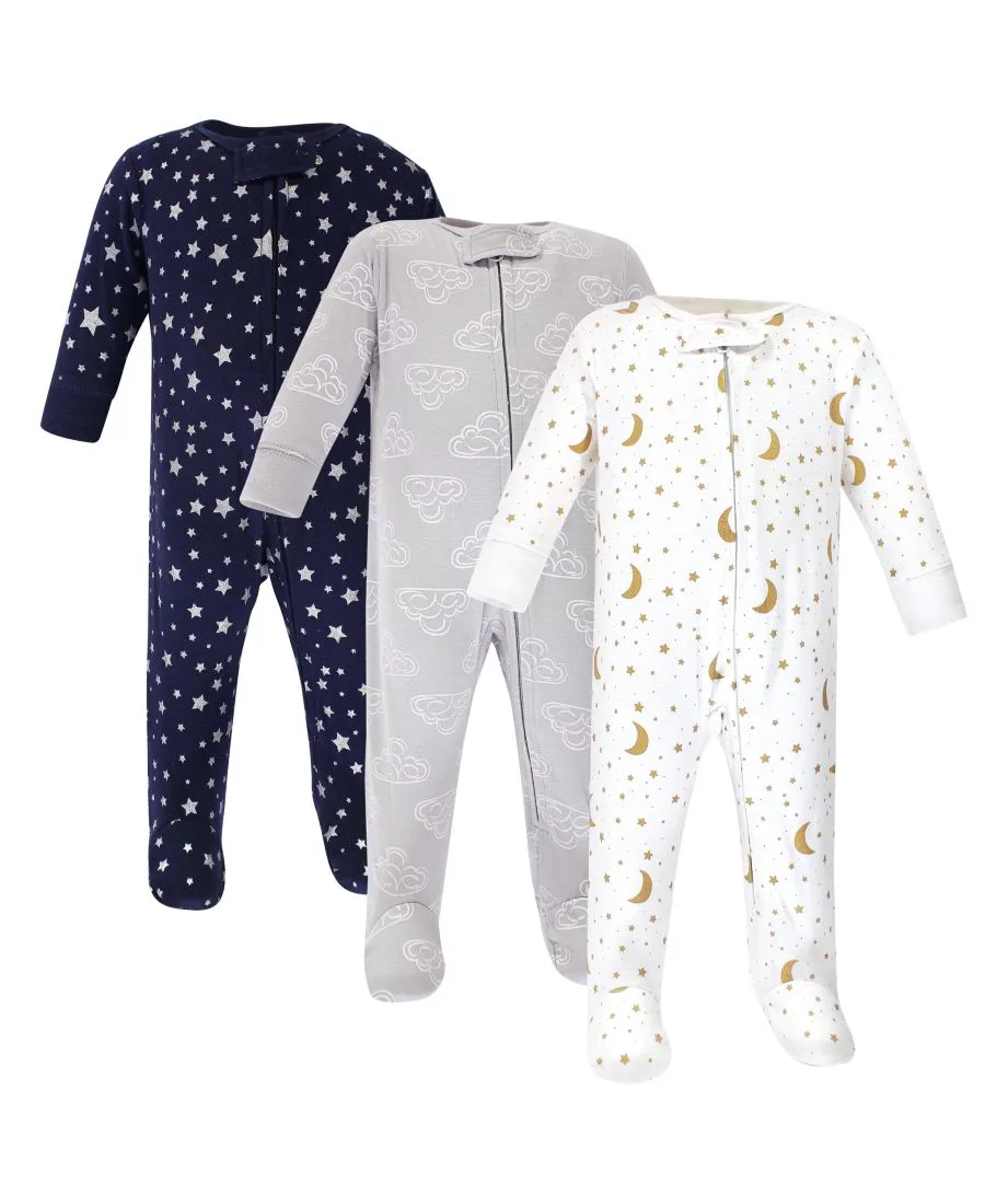 Хлопковый универсальный комбинезон на весь день Hudson Baby, синий