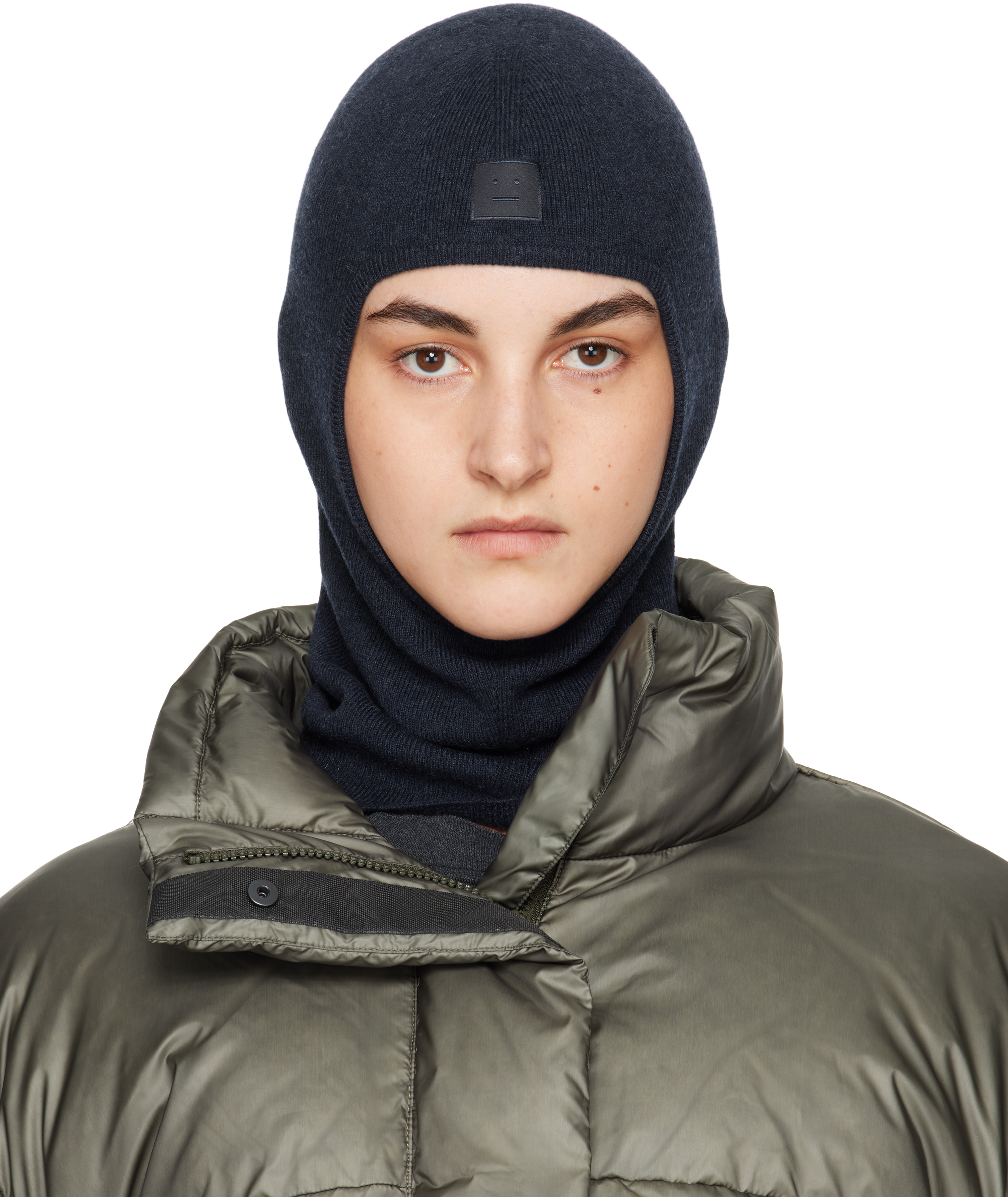 

Балаклава с логотипом Navy Face Acne Studios, Navy melange