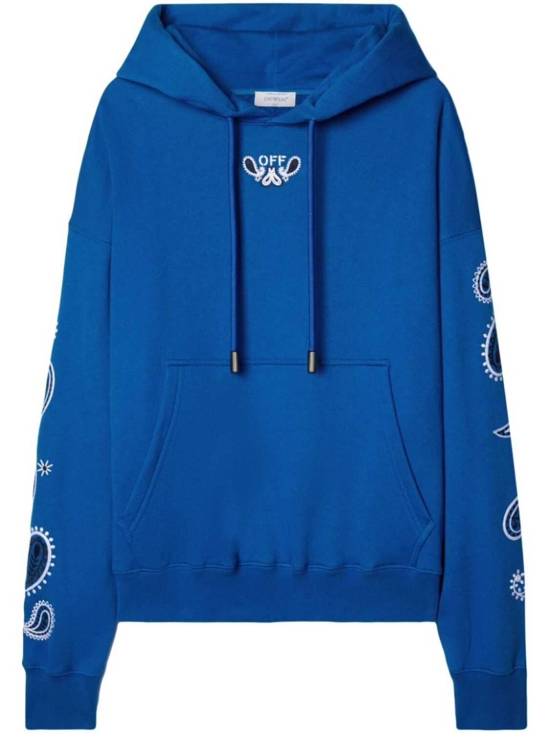 

Off-White худи с кулиской и вышивкой, синий