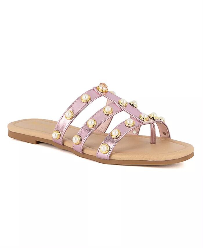 Женские шлепанцы на плоской подошве с украшением Zallymae Juicy Couture, розовый