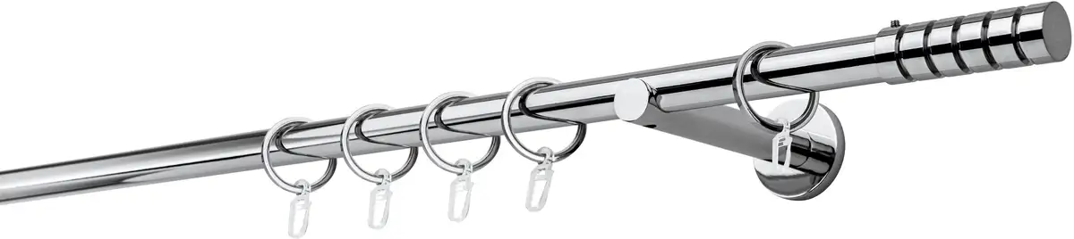 

Карниз для штор mydeco "20 мм настенный кронштейн Rillcube 12 см", 1 направляющая, фиксированный размер 230 см, цвет chromfarben