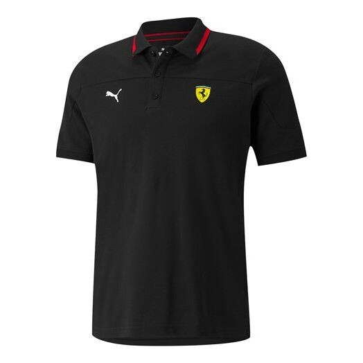

Рубашка поло scuderia ferrari race polo shirt 'black yellow white' Puma, черный