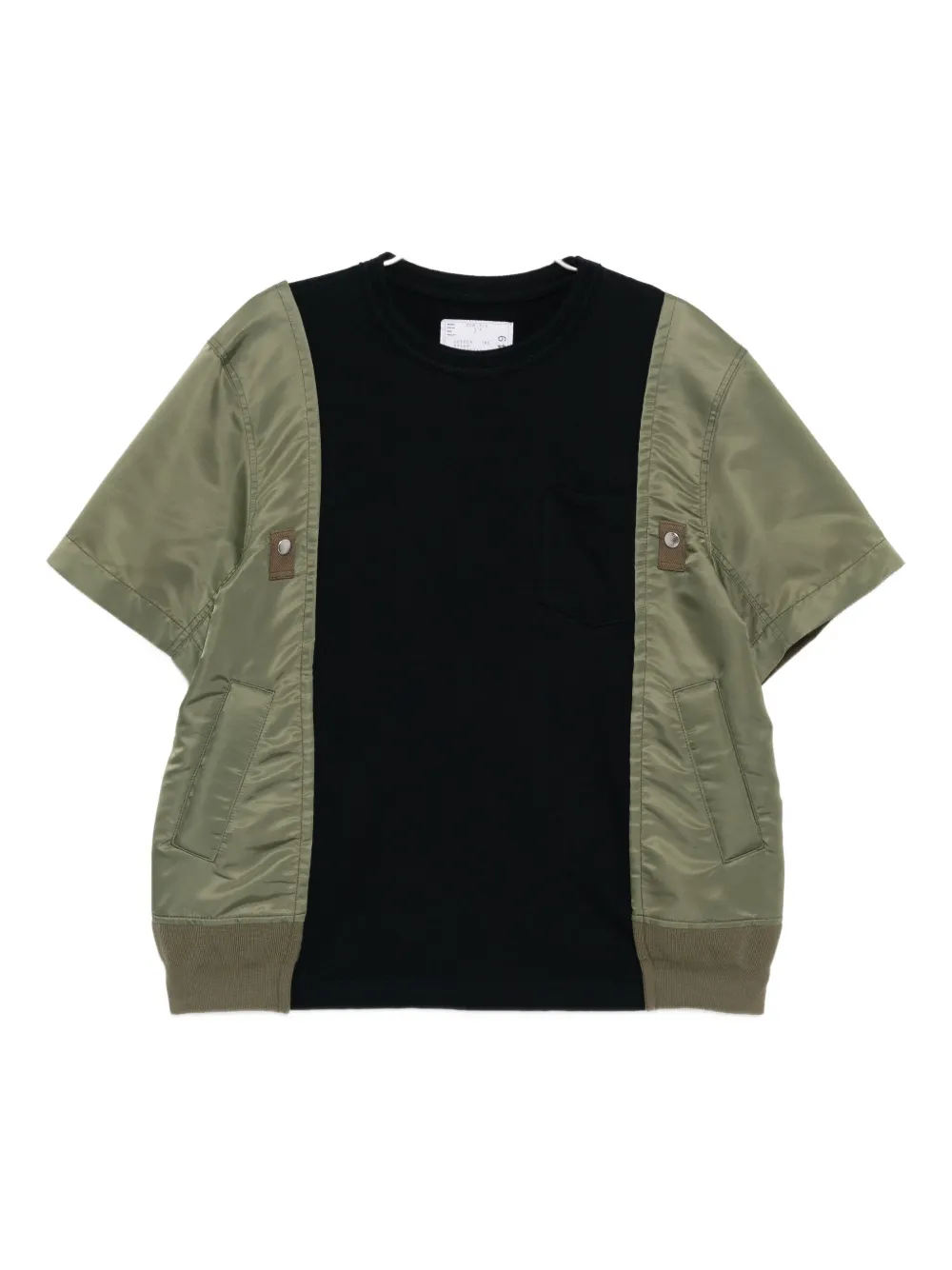 

Футболка из смесовой хлопковой ткани SACAI, синий