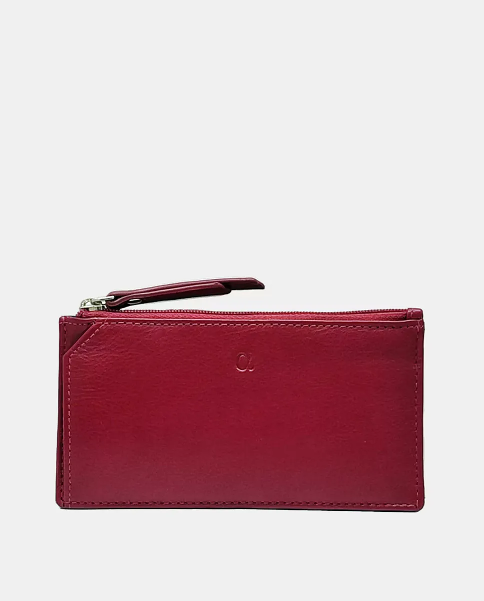 

Кожаный кошелек для карточек Elsa Collection цвета Родос RFID-система Antonio Pulido, бордовый