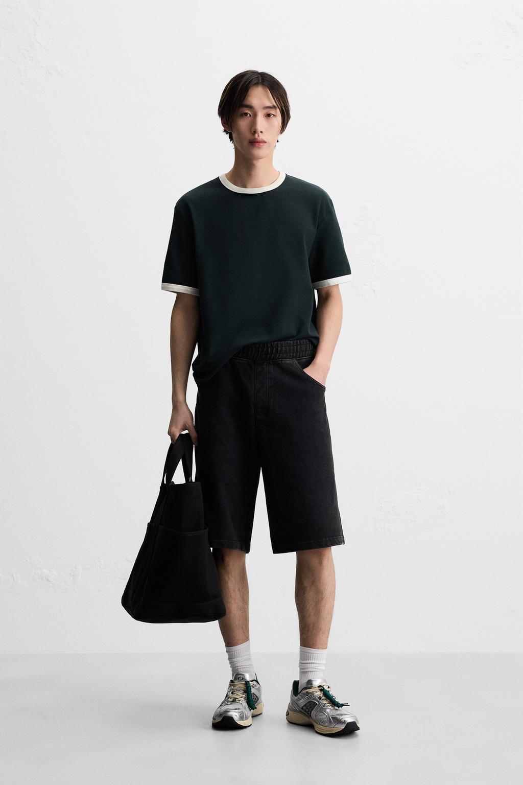 

Мешковатые шорты-бермуды для бега трусцой ZARA, цвет Dark anthracite