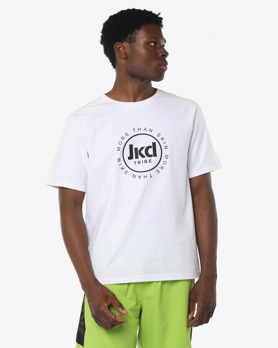 

JAKED Мужская белая синтетическая футболка для фитнеса