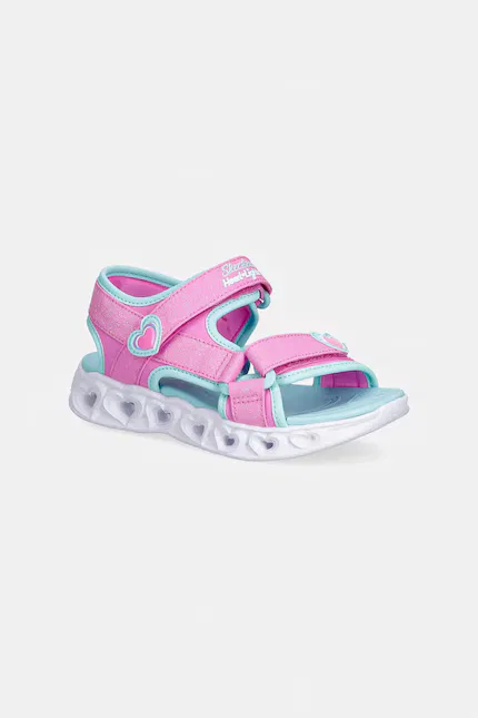 Сандалии детские с подсветкой Heart Lights Sandals Sugar Skechers, розовый