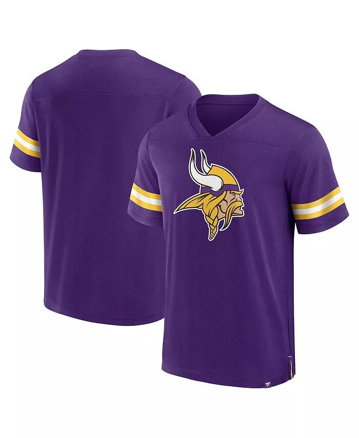 

Мужская фиолетовая футболка Minnesota Vikings Jersey Tackle с V-образным вырезом Fanatics