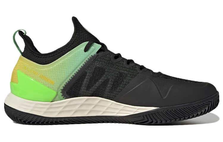 Adizero Ubersonic 4 теннисные кроссовки мужские низкие черные/зеленые/белые Adidas — фото 2