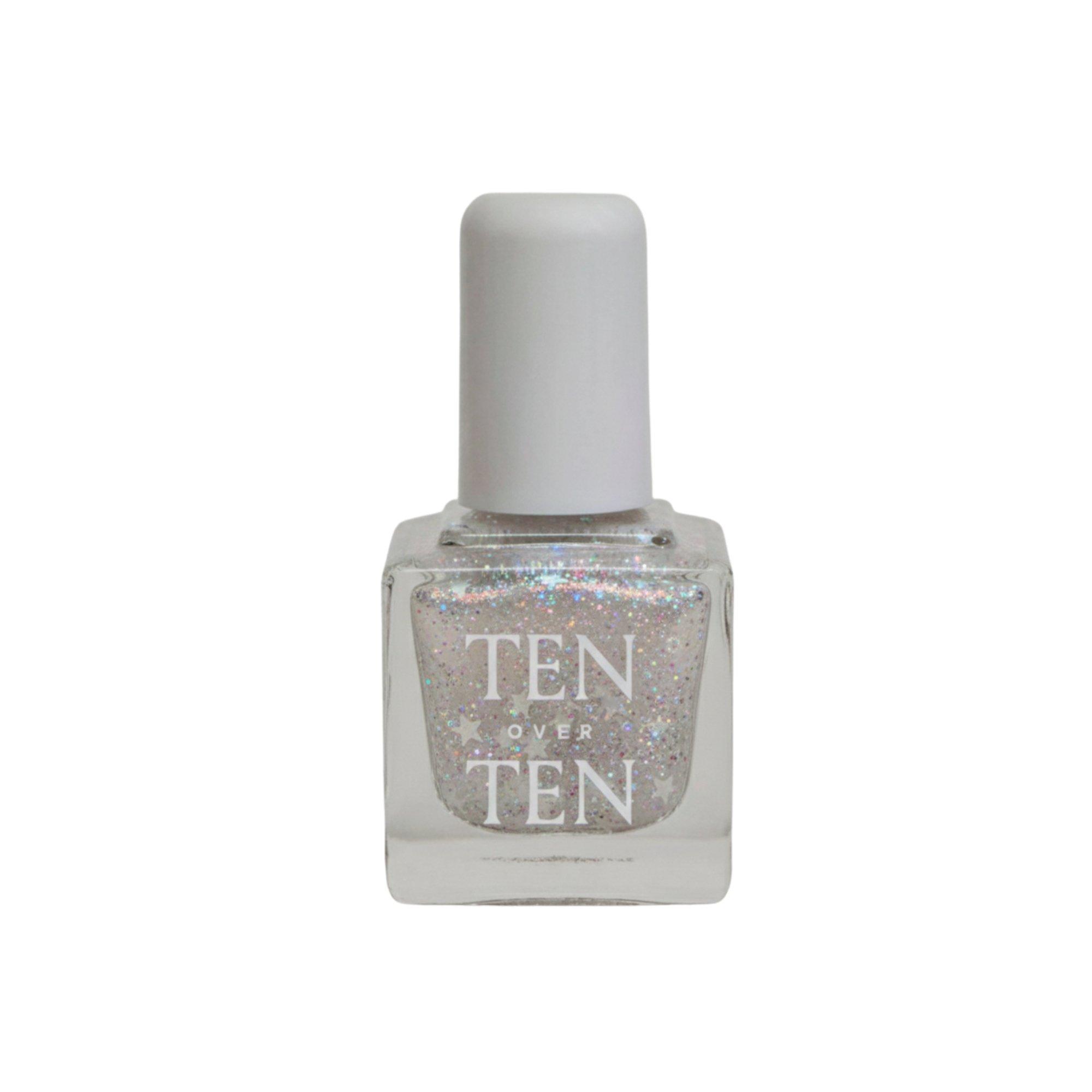 

Лак для ногтей Tenoverten, Coney Island (Sheer polish containing silver micro stars and pink iridescence.)
