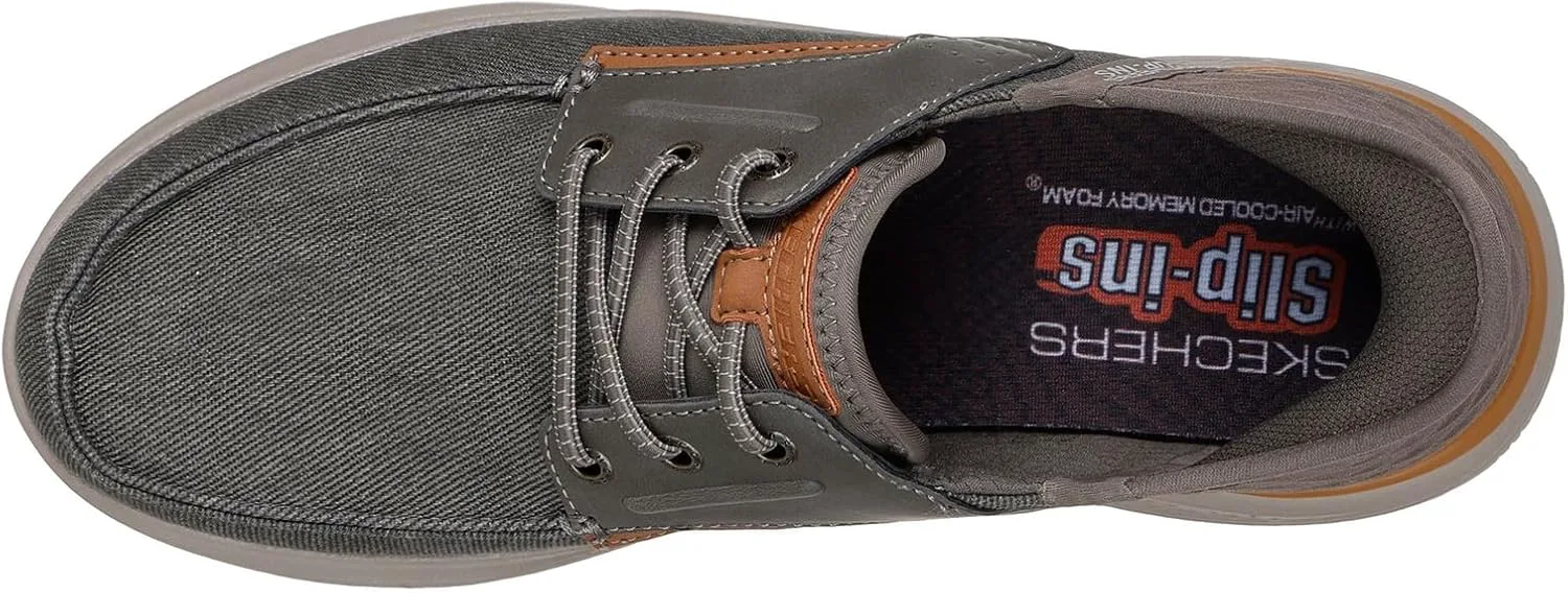 Мужские слипоны Skechers RF: Hasting - Niko с отделкой Moc Toe на шнуровке-банджи, коричневый — фото 2
