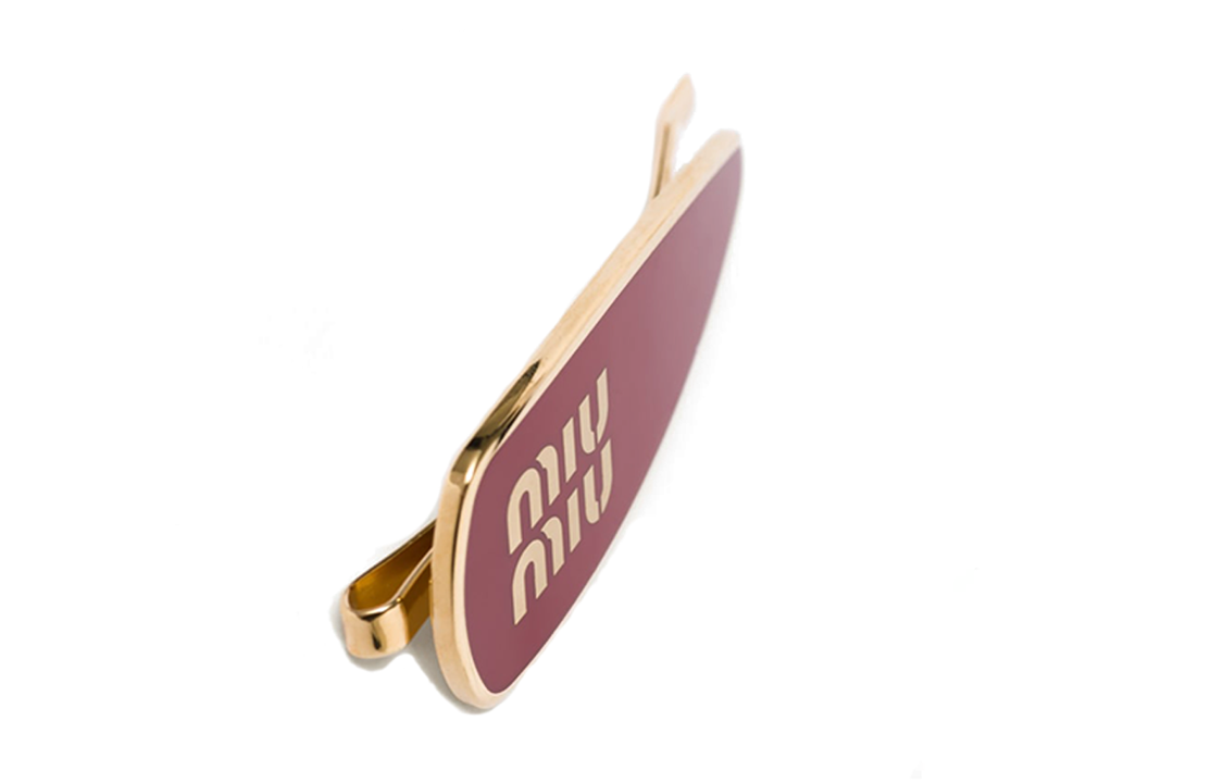 Заколка для волос Miu Miu Enameled Metal Hair Clip, красный — фото 2