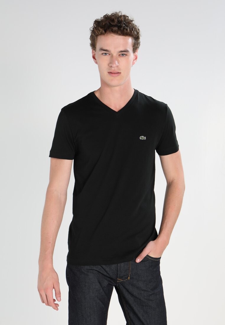 

Базовая футболка Lacoste, черная, Черный, Базовая футболка Lacoste, черная