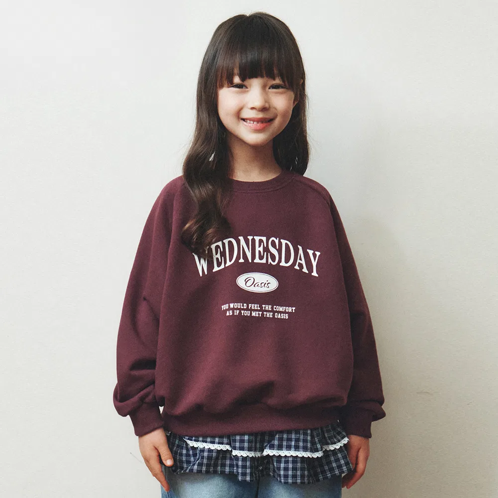 Детский свитшот Signature Raglan винный от Wednesdayoasis Kids — фото 4